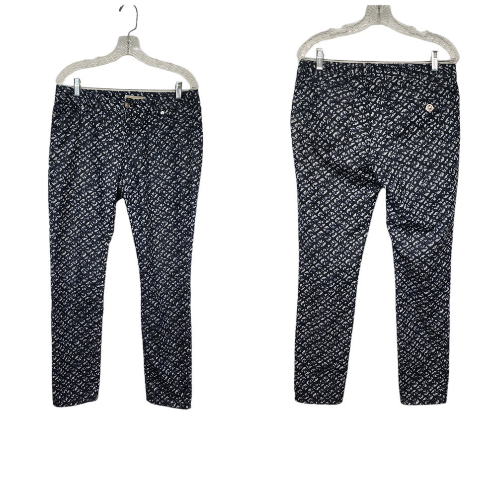 Michael Kors Blue/White Floral Skinny Mid-Rise Denim Jeans Size 8